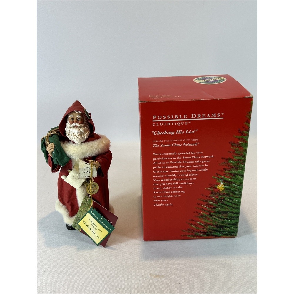 Possible Dreams Clothique  Checking His List Figure #805004 With Box